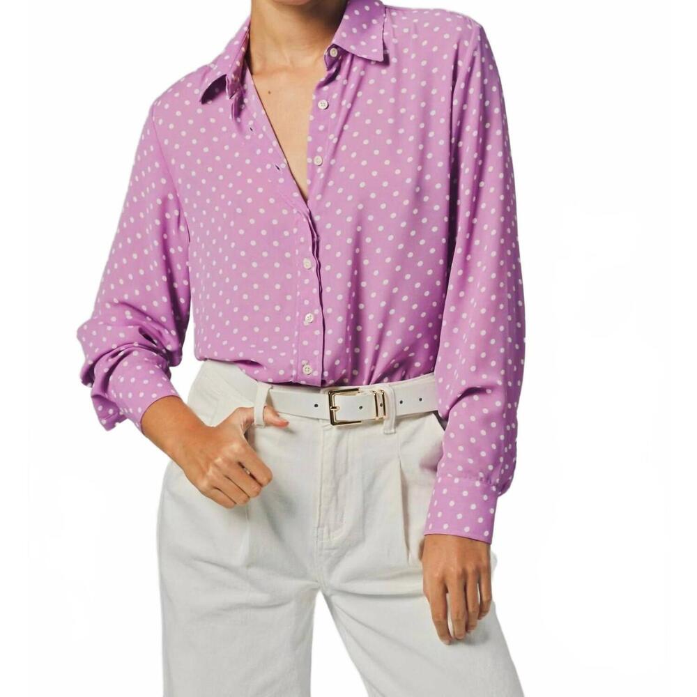 NEW THE SHIRT the signature shirt in lilac polka dot